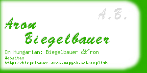 aron biegelbauer business card